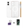 MARSİLYAN™- iPhone 16 Kılıf Pusula Minimal Koleksiyonu - Siyah 360 Mat Full Body Arka Koruyucu + Bilvis Titan Kamera Lens - SH