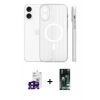 MARSİLYAN™- iPhone 16 Kılıf Pusula Minimal Koleksiyonu - Siyah 360 Mat Full Body Arka Koruyucu + Bilvis Titan Kamera Lens - SH