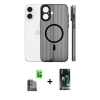 MARSİLYAN™- iPhone 16 Kılıf Pusula Minimal Koleksiyonu - Siyah 360 Mat Full Body Arka Koruyucu + Raze Metal Kamera Lens - SH