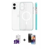 MARSİLYAN™- iPhone 16 Kılıf Pusula Minimal Koleksiyonu - Siyah 3D Antistatik Mat Seramik Nano Ekran Koruyucu + Bilvis Titan Kamera Lens - GS