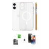 MARSİLYAN™- iPhone 16 Kılıf Pusula Minimal Koleksiyonu - Siyah 3D Antistatik Mat Seramik Nano Ekran Koruyucu + Siyah Raze Metal Kamera Lens