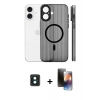 MARSİLYAN™- iPhone 16 Kılıf Pusula Minimal Koleksiyonu - Siyah 3D Antistatik Mat Seramik Nano Ekran Koruyucu + PVD Metal Kamera Lens - YL