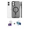 MARSİLYAN™- iPhone 16 Kılıf Pusula Minimal Koleksiyonu - Siyah 3D Antistatik Seramik Nano Ekran Koruyucu + Bilvis Titan Kamera Lens - GS