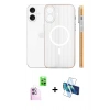 MARSİLYAN™- iPhone 16 Kılıf Pusula Minimal Koleksiyonu - Siyah 3D Antistatik Seramik Nano Ekran Koruyucu + Raze Metal Kamera Lens - PE