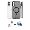 MARSİLYAN™- iPhone 16 Kılıf Pusula Minimal Koleksiyonu - Siyah 3D Antistatik Seramik Nano Ekran Koruyucu + Raze Metal Kamera Lens - PE