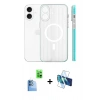 MARSİLYAN™- iPhone 16 Kılıf Pusula Minimal Koleksiyonu - Siyah 3D Antistatik Seramik Nano Ekran Koruyucu + Raze Metal Kamera Lens - LT