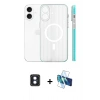 MARSİLYAN™- iPhone 16 Kılıf Pusula Minimal Koleksiyonu - Siyah 3D Antistatik Seramik Nano Ekran Koruyucu + PVD Metal Kamera Lens - MI