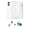 MARSİLYAN™- iPhone 16 Kılıf Pusula Minimal Koleksiyonu - Siyah 3D Antistatik Seramik Nano Ekran Koruyucu + Raze Metal Kamera Lens - BZ