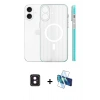 MARSİLYAN™- iPhone 16 Kılıf Pusula Minimal Koleksiyonu - Siyah 3D Antistatik Seramik Nano Ekran Koruyucu + PVD Metal Kamera Lens - PE