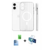 MARSİLYAN™- iPhone 16 Kılıf Pusula Minimal Koleksiyonu - Siyah 3D Antistatik Seramik Nano Ekran Koruyucu + Raze Metal Kamera Lens - LT