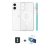 MARSİLYAN™- iPhone 16 Kılıf Pusula Minimal Koleksiyonu - Siyah 3D Antistatik Seramik Nano Ekran Koruyucu + PVD Metal Kamera Lens - YL