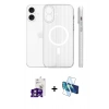 MARSİLYAN™- iPhone 16 Kılıf Pusula Minimal Koleksiyonu - Siyah 3D Antistatik Seramik Nano Ekran Koruyucu + Bilvis Titan Kamera Lens - PE