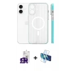 MARSİLYAN™- iPhone 16 Kılıf Pusula Minimal Koleksiyonu - Siyah 3D Antistatik Seramik Nano Ekran Koruyucu + Bilvis Titan Kamera Lens - PE