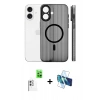 MARSİLYAN™- iPhone 16 Kılıf Pusula Minimal Koleksiyonu - Siyah 3D Antistatik Seramik Nano Ekran Koruyucu + Raze Metal Kamera Lens - BZ
