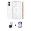 MARSİLYAN™- iPhone 16 Kılıf Pusula Minimal Koleksiyonu - Siyah Bilvis 5in1 3D Magic Cam Ekran Koruyucu + Bilvis Titan Kamera Lens - SH