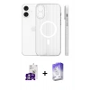 MARSİLYAN™- iPhone 16 Kılıf Pusula Minimal Koleksiyonu - Siyah Bilvis 5in1 3D Magic Cam Ekran Koruyucu + Bilvis Titan Kamera Lens - GS
