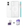 MARSİLYAN™- iPhone 16 Kılıf Pusula Minimal Koleksiyonu - Siyah Bilvis 5in1 3D Magic Cam Ekran Koruyucu + Bilvis Titan Kamera Lens - YL