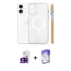 MARSİLYAN™- iPhone 16 Kılıf Pusula Minimal Koleksiyonu - Siyah Bilvis 5in1 3D Magic Cam Ekran Koruyucu + Bilvis Titan Kamera Lens - GS