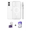MARSİLYAN™- iPhone 16 Kılıf Pusula Minimal Koleksiyonu - Siyah Bilvis 5in1 3D Magic Cam Ekran Koruyucu + Bilvis Titan Kamera Lens - YL