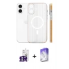 MARSİLYAN™- iPhone 16 Kılıf Pusula Minimal Koleksiyonu - Siyah Bilvis 5in1 3D Magic Cam Ekran Koruyucu + Bilvis Titan Kamera Lens - YL