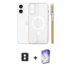 MARSİLYAN™- iPhone 16 Kılıf Pusula Minimal Koleksiyonu - Siyah Bilvis 5in1 3D Magic Cam Ekran Koruyucu + PVD Metal Kamera Lens - MI