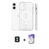 MARSİLYAN™- iPhone 16 Kılıf Pusula Minimal Koleksiyonu - Siyah Bilvis 5in1 3D Magic Cam Ekran Koruyucu + PVD Metal Kamera Lens - YL