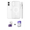 MARSİLYAN™- iPhone 16 Kılıf Pusula Minimal Koleksiyonu - Siyah Bilvis 5in1 3D Magic Cam Ekran Koruyucu + Bilvis Titan Kamera Lens - PE