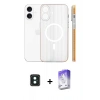 MARSİLYAN™- iPhone 16 Kılıf Pusula Minimal Koleksiyonu - Siyah Bilvis 5in1 3D Magic Cam Ekran Koruyucu + PVD Metal Kamera Lens - YL