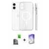 MARSİLYAN™- iPhone 16 Kılıf Pusula Minimal Koleksiyonu - Siyah Bilvis 5in1 3D Magic Cam Ekran Koruyucu + Raze Metal Kamera Lens - SH
