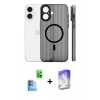MARSİLYAN™- iPhone 16 Kılıf Pusula Minimal Koleksiyonu - Siyah Bilvis 5in1 3D Magic Cam Ekran Koruyucu + Raze Metal Kamera Lens - LT