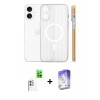MARSİLYAN™- iPhone 16 Kılıf Pusula Minimal Koleksiyonu - Siyah Bilvis 5in1 3D Magic Cam Ekran Koruyucu + Raze Metal Kamera Lens - BZ