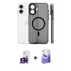 MARSİLYAN™- iPhone 16 Kılıf Pusula Minimal Koleksiyonu - Siyah Bilvis 5in1 5D Magic Hayalet Cam Ekran Koruyucu + Yeşil Bilvis Titan Kamera Lens