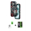 MARSİLYAN™- iPhone 16 Kılıf Siluet Doku - Şeffaf 360 Full Body Arka Koruyucu + Raze Metal Kamera Lens - BZ