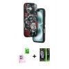 MARSİLYAN™- iPhone 16 Kılıf Siluet Doku - Şeffaf 360 Full Body Arka Koruyucu + Raze Metal Kamera Lens - PE