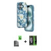 MARSİLYAN™- iPhone 16 Kılıf Siluet Doku - Şeffaf 360 Full Body Arka Koruyucu + Raze Metal Kamera Lens - SH