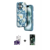 MARSİLYAN™- iPhone 16 Kılıf Siluet Doku - Siyah 360 Mat Full Body Arka Koruyucu + Bilvis Titan Kamera Lens - YL