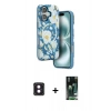MARSİLYAN™- iPhone 16 Kılıf Siluet Doku - Siyah 360 Mat Full Body Arka Koruyucu + PVD Metal Kamera Lens - PE
