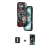 MARSİLYAN™- iPhone 16 Kılıf Siluet Doku - Siyah 360 Mat Full Body Arka Koruyucu + PVD Metal Kamera Lens - PE