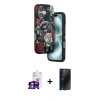 MARSİLYAN™- iPhone 16 Kılıf Siluet Doku - Siyah 3D Antistatik Hayalet Cam Ekran Koruyucu + Bilvis Titan Kamera Lens - GS