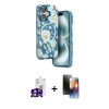 MARSİLYAN™- iPhone 16 Kılıf Siluet Doku - Siyah 3D Antistatik Mat Seramik Nano Ekran Koruyucu + Bilvis Titan Kamera Lens - PE