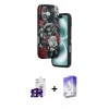 MARSİLYAN™- iPhone 16 Kılıf Siluet Doku - Siyah Bilvis 5in1 3D Magic Cam Ekran Koruyucu + Bilvis Titan Kamera Lens - SH