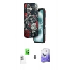 MARSİLYAN™- iPhone 16 Kılıf Siluet Doku - Siyah Bilvis 5in1 5D Magic Hayalet Cam Ekran Koruyucu + Raze Metal Kamera Lens - BZ