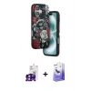 MARSİLYAN™- iPhone 16 Kılıf Siluet Doku - Siyah Bilvis 5in1 5D Magic Hayalet Cam Ekran Koruyucu + Bilvis Titan Kamera Lens - PE