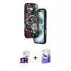 MARSİLYAN™- iPhone 16 Kılıf Siluet Doku - Siyah Bilvis 5in1 5D Magic Hayalet Cam Ekran Koruyucu + Gümüş Bilvis Titan Kamera Lens