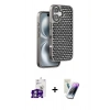MARSİLYAN™- iPhone 16 Kılıf Siluet Form Serisi - Şeffaf Pasifik Cam Ekran Koruyucu + Bilvis Titan Kamera Lens - GS