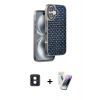 MARSİLYAN™- iPhone 16 Kılıf Siluet Form Serisi - Şeffaf Pasifik Cam Ekran Koruyucu + PVD Metal Kamera Lens - MI