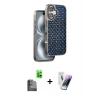 MARSİLYAN™- iPhone 16 Kılıf Siluet Form Serisi - Şeffaf Pasifik Cam Ekran Koruyucu + Raze Metal Kamera Lens - SH