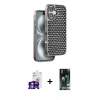 MARSİLYAN™- iPhone 16 Kılıf Siluet Form Serisi - Siyah 360 Mat Full Body Arka Koruyucu + Bilvis Titan Kamera Lens - GS