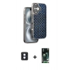 MARSİLYAN™- iPhone 16 Kılıf Siluet Form Serisi - Siyah 360 Mat Full Body Arka Koruyucu + PVD Metal Kamera Lens - MI
