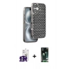 MARSİLYAN™- iPhone 16 Kılıf Siluet Form Serisi - Siyah 360 Mat Full Body Arka Koruyucu + Bilvis Titan Kamera Lens - YL